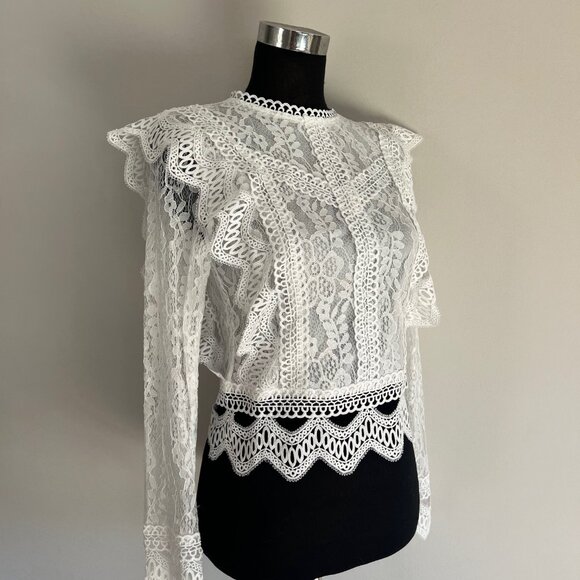 NWT Victorian All Lace Blouse Top Size Small - Picture 12 of 13